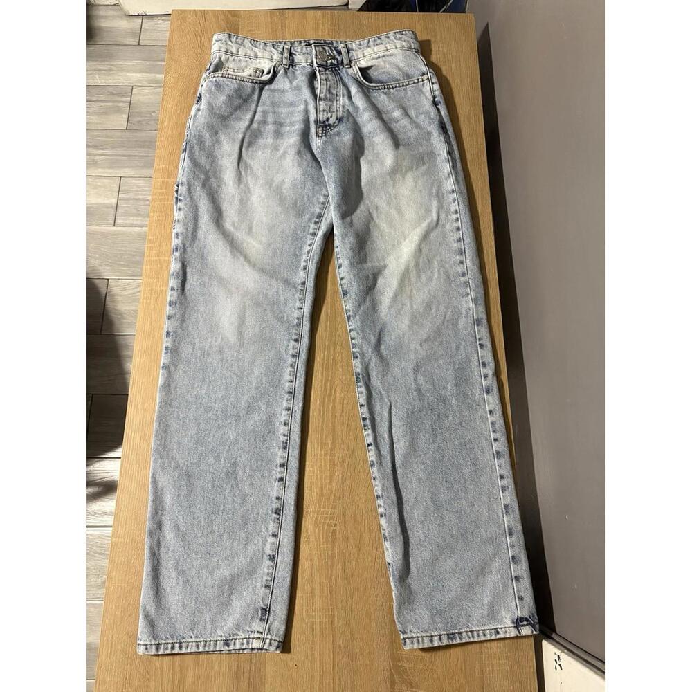 boohooMAN Carpenter Jeans Men’s 30 Light Wash Denim Utility Workwear Pockets